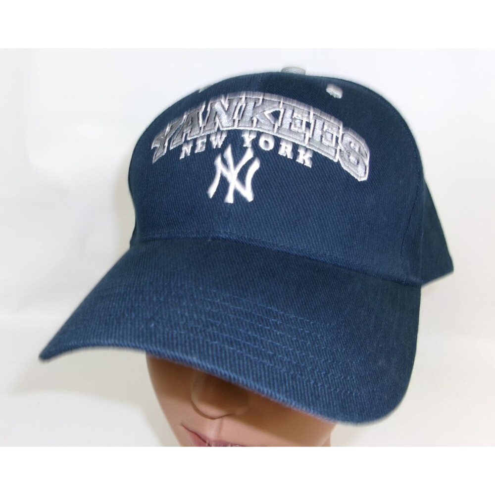 Vintage New York Yankees MLB by TEI Hat Cap Adjustable Navy Blue Men Baseball